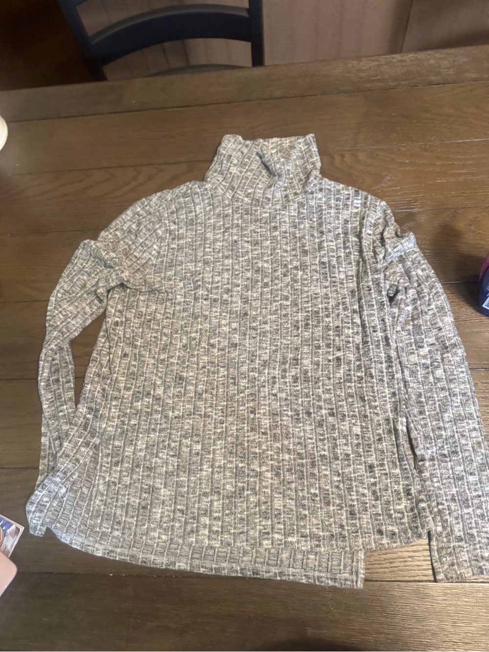Cozy Grey Ribbed Turtleneck Sweater